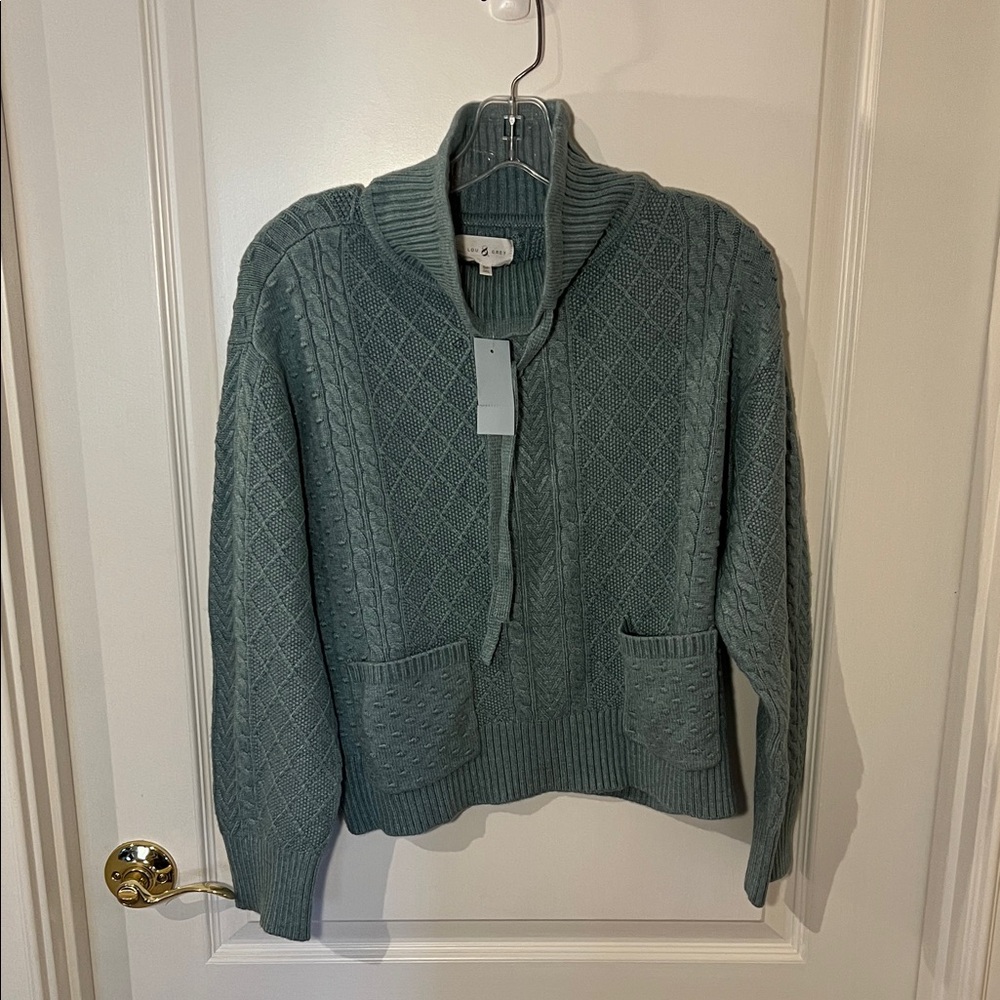 Lou & Grey Teal Cable Knit Cardigan